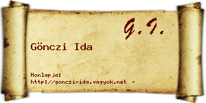 Gönczi Ida névjegykártya